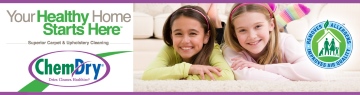 chem-dry graphic with two girls on clean carpet